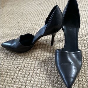 Vince Black Leather Heels